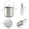 Ice Bucket YFN 3L Double Wall Steel with Lid Ice Tong & Scoop-7