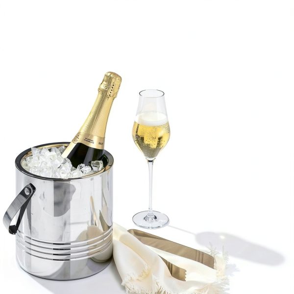 JoyJolt Metal Double Wall Ice Bucket with Lid, Ice Tongs and Strainer. 3L Insulated Ice Bucket for Cocktail Bar, Wine, Home Bar Accessories, Parties, Champagne Bucket. Stainless Steel Ice Buckets-4