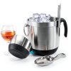 Double-Wall Stainless Steel Insulated Ice Bucket With Lid & Ice Tong [3 Liter] Included Strainer Keeps Ice Cold & Dry, Home Bar, Chilling Beer, Champagne, Wine Bottle-5