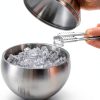 Yesland Ice Bucket with Lid, Double Insulation Ice Box Container Storage Box, 2 L Stainless Steel Ice Bucket Container with Ice Tong Scooper, Spherical Wine Champagne Barrel for Home Party Bar-3
