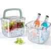 4QTS Ice Cube Storage Bin with Sealed Lid for Freezer Clear Ice Bucket w/ Tong for Bar Hotel Refrigerator Containers for Home Beverage Cooler for Whiskey Wine Beers Party Outdoor 8.5*6.6*7.4in-6