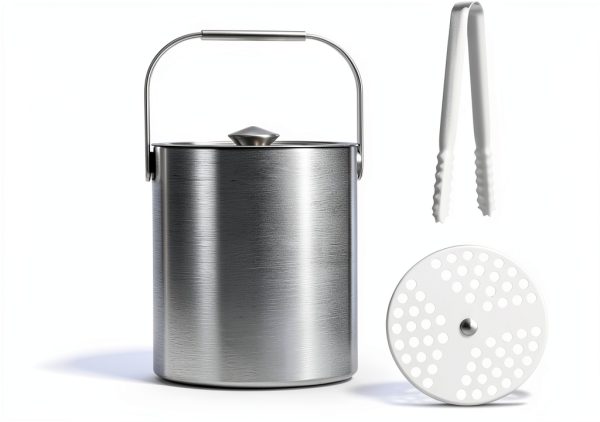 Small Ice Bucket olmaanseta 1.3L Double-Walled Stainless Steel Silver-1