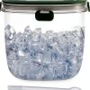 5L Portable Ice Cube Storage Bin, Clear Ice Bucket for Freezer with Lid & Tong for Outdoor Camping, Plastic Refrigerator Ice Cube Trays Storage Bin for Whiskey Wine Cocktail Party-0