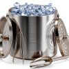 Ice Bucket YFN 3L Double Wall Steel with Lid Ice Tong & Scoop-1
