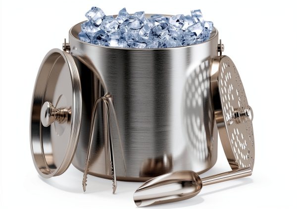Ice Bucket YFN 3L Double Wall Steel with Lid Ice Tong & Scoop-1