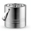 JoyJolt Metal Double Wall Ice Bucket with Lid, Ice Tongs and Strainer. 3L Insulated Ice Bucket for Cocktail Bar, Wine, Home Bar Accessories, Parties, Champagne Bucket. Stainless Steel Ice Buckets-2