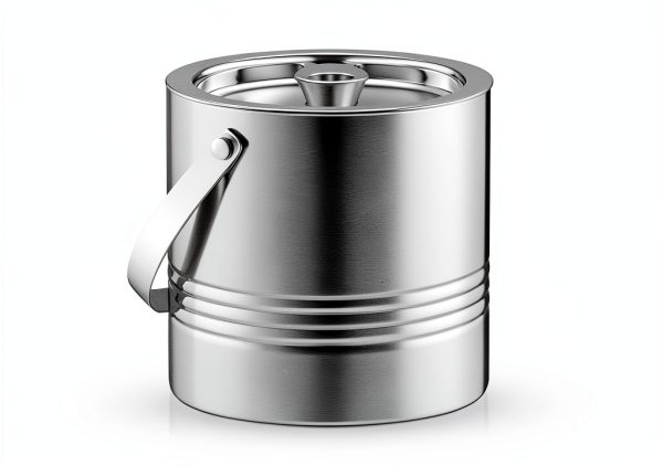 JoyJolt Metal Double Wall Ice Bucket with Lid, Ice Tongs and Strainer. 3L Insulated Ice Bucket for Cocktail Bar, Wine, Home Bar Accessories, Parties, Champagne Bucket. Stainless Steel Ice Buckets-2