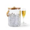 NiHome 3L Glass Ice Bucket Chiller with Bamboo Lid, Scoop & Tongs for Home Bar, Wedding, Party, Ribbed Clear Design, Sturdy Handle, Non-Slip Base, Airtight Storage for Wine, Champagne, Beer, Cocktails-7