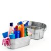 4 PCS Galvanized Bucket 4 Gallon LOPYXBR Stainless Steel Party Tub-2