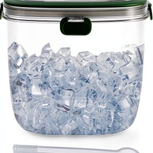 Ice Bucket NEMTMCUA 5L Green Portable Ice Bucket with Lid and Tong-0