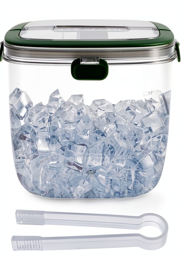 Ice Bucket NEMTMCUA 5L Green Portable Ice Bucket with Lid and Tong-0