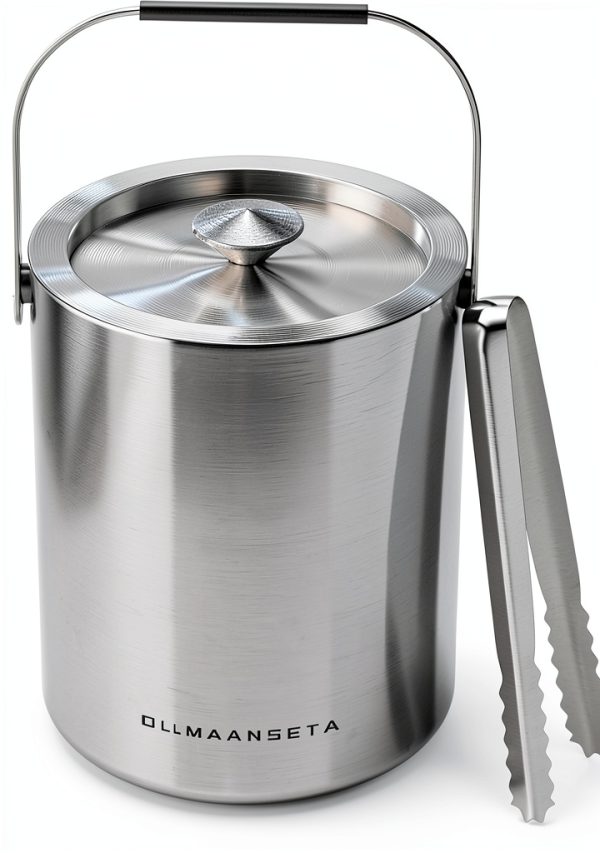 Small Ice Bucket olmaanseta 1.3L Double-Walled Stainless Steel Silver-0