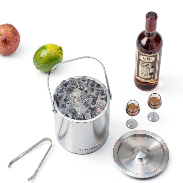 Stainless Steel Ice Bucket with Lid, Ice Tongs - Double Wall MA025-5