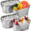 4 PCS Galvanized Bucket 4 Gallon LOPYXBR Stainless Steel Party Tub-0