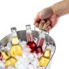 4 PCS Galvanized Bucket 4 Gallon LOPYXBR Stainless Steel Party Tub-4