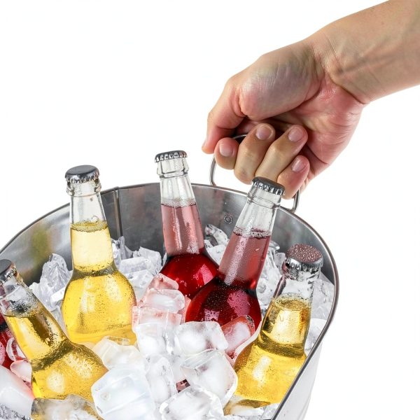 4 PCS Galvanized Bucket 4 Gallon LOPYXBR Stainless Steel Party Tub-4