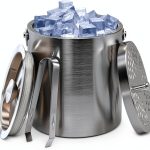 Stainless Steel Ice Bucket with Lid, Ice Tongs - Double Wall MA025-0