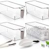 Clear Ice Bins 4 Pack by Pumtus Plastic Ice Bucket with Scoop and Tong-0