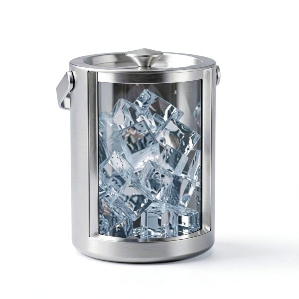 Small Ice Bucket olmaanseta 1.3L Double-Walled Stainless Steel Silver-4