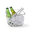4QTS Ice Cube Storage Bin with Sealed Lid for Freezer Clear Ice Bucket w/ Tong for Bar Hotel Refrigerator Containers for Home Beverage Cooler for Whiskey Wine Beers Party Outdoor 8.5*6.6*7.4in-1
