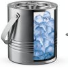 JoyJolt Metal Double Wall Ice Bucket with Lid, Ice Tongs and Strainer. 3L Insulated Ice Bucket for Cocktail Bar, Wine, Home Bar Accessories, Parties, Champagne Bucket. Stainless Steel Ice Buckets-1