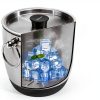 Double-Wall Stainless Steel Insulated Ice Bucket With Lid & Ice Tong [3 Liter] Included Strainer Keeps Ice Cold & Dry, Home Bar, Chilling Beer, Champagne, Wine Bottle-2