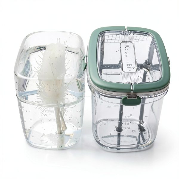 4QTS Ice Cube Storage Bin with Sealed Lid for Freezer Clear Ice Bucket w/ Tong for Bar Hotel Refrigerator Containers for Home Beverage Cooler for Whiskey Wine Beers Party Outdoor 8.5*6.6*7.4in-7