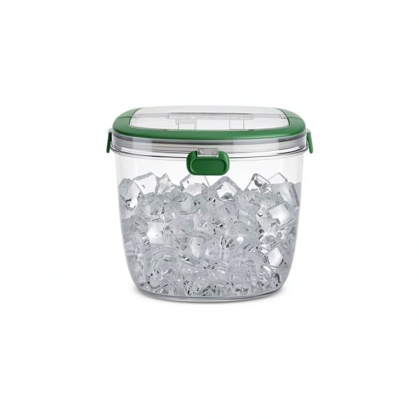 Ice Bucket NEMTMCUA 5L Green Portable Ice Bucket with Lid and Tong-2