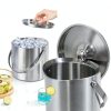 Ice Bucket YFN 3L Double Wall Steel with Lid Ice Tong & Scoop-6