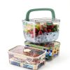 Portable Ice Bucket with Lid & Tong for Outdoor Camping, Clear Plastic Storage Bin for Freezer, Refrigerator, Whiskey, Wine, Cocktail Party, Big Cube Mold Tray for Ice Bath-7