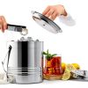 JoyJolt Metal Double Wall Ice Bucket with Lid, Ice Tongs and Strainer. 3L Insulated Ice Bucket for Cocktail Bar, Wine, Home Bar Accessories, Parties, Champagne Bucket. Stainless Steel Ice Buckets-5