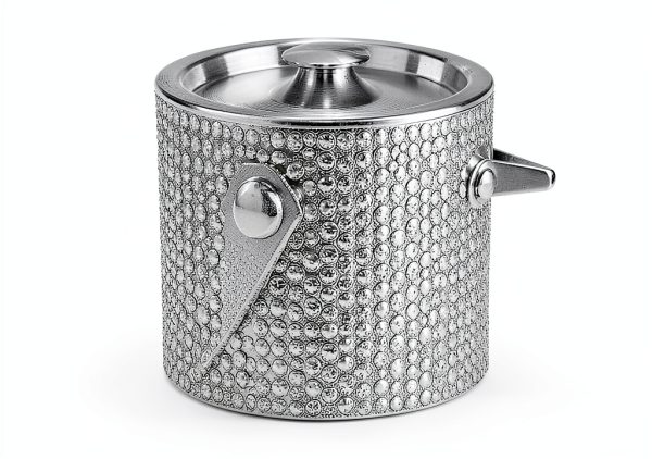 Bling Double Walled Stainless Steel Ice Bucket with Ice Tong & Lid [2 Liter] ，Shiny Insulated Ice Bucket Included Strainer Keeps Ice Cold & Dry, for Home Bar, Chilling Beer, Champagne, Red Wine-2