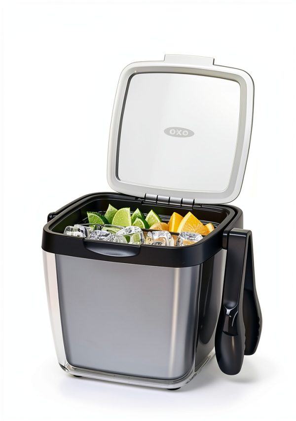 OXO Good Grips Double Wall Ice Bucket with Tongs and Garnish Tray 8.5"-2