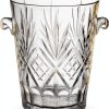 2-Piece Clear Glass Ice Bucket Set with Ice Tongs & Handle - 2.2 Liter and 1Liter Portable Ice Buckets Container for Champagne, Wine, Beer and Cocktail at Parties, Home Bar or Luxury Hotels-1